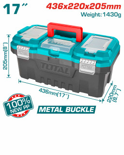 جعبه ابزار پلاستیکی 17 اینچ توتال مدل TPBX0172
