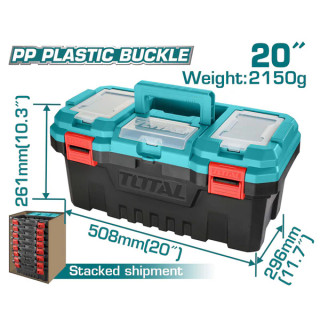 جعبه ابزار پلاستیکی 20 اینچ توتال مدل TPBX0201