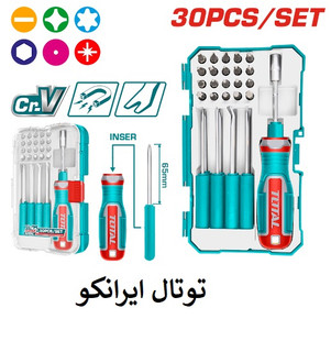 ست پیچگوشتی و چنگک 30 عددی توتال مدل TACSD30306