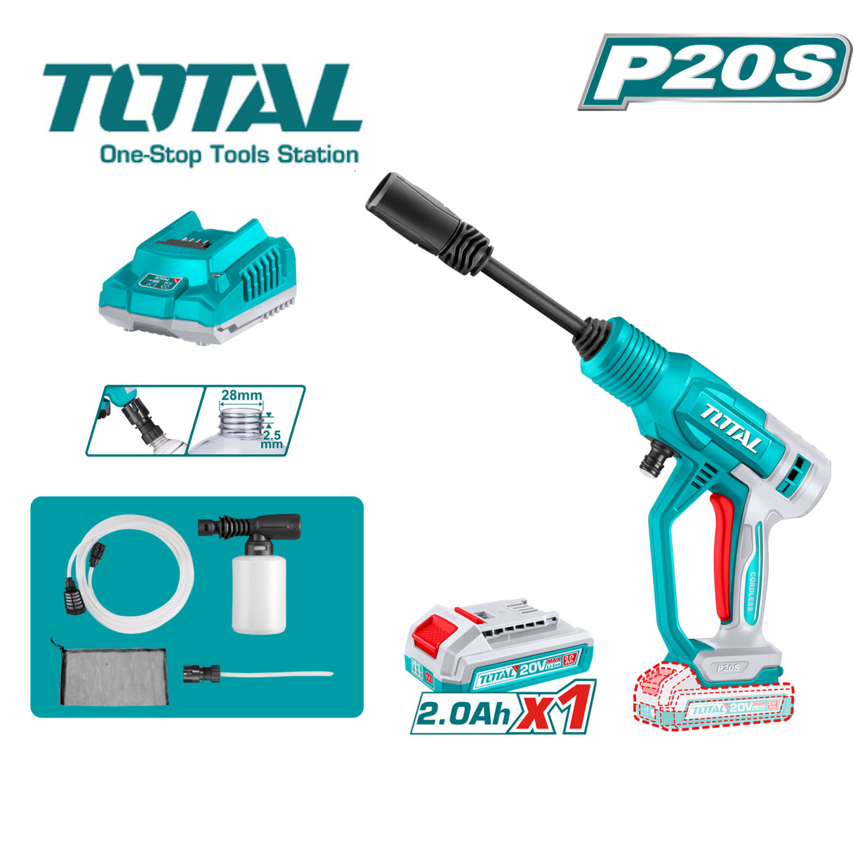 کارواش شارژی توتال TPWLI20362